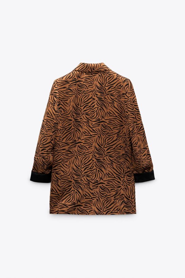 Blazer Imprimé Camel et Noir – Image 2
