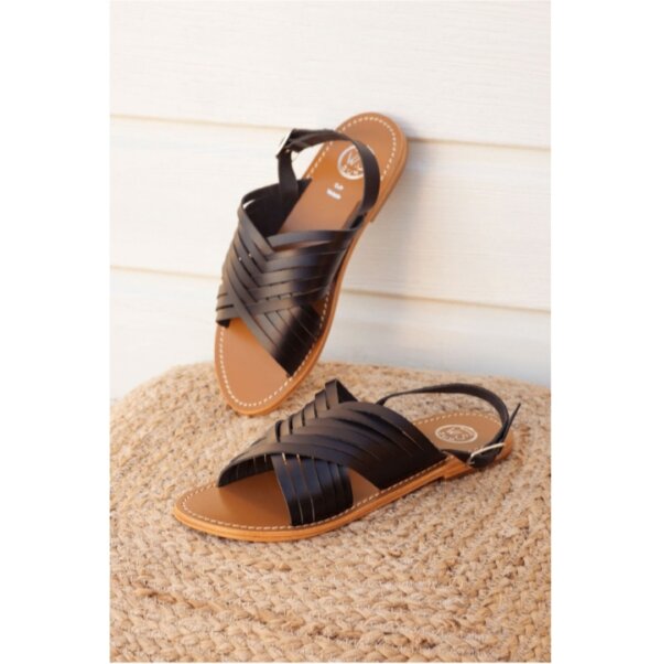 Sandale plate en cuir – Image 2