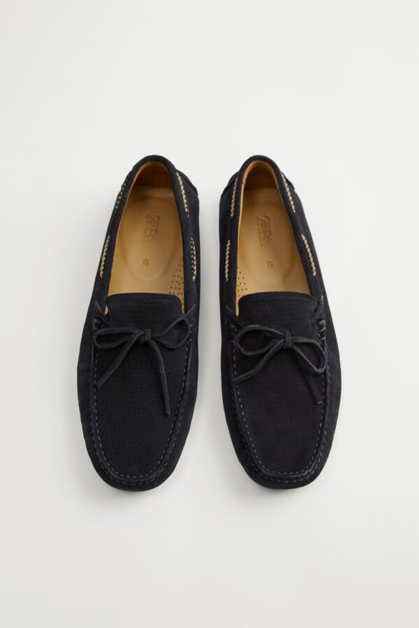 Mocassins Bleu Marine avec Noeud – Image 4